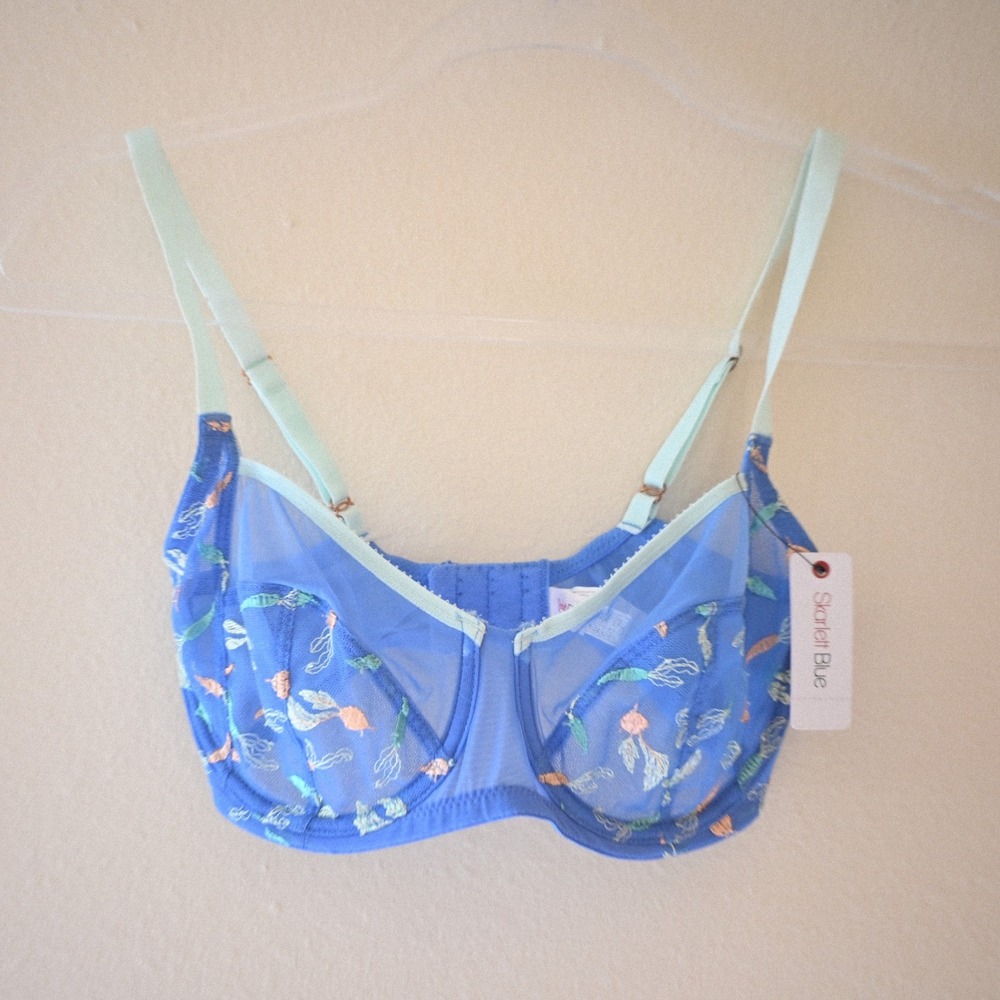 Skarlett Blue Spellbound Sheer Embroidered Underwire Bra Pool Combo 30DD